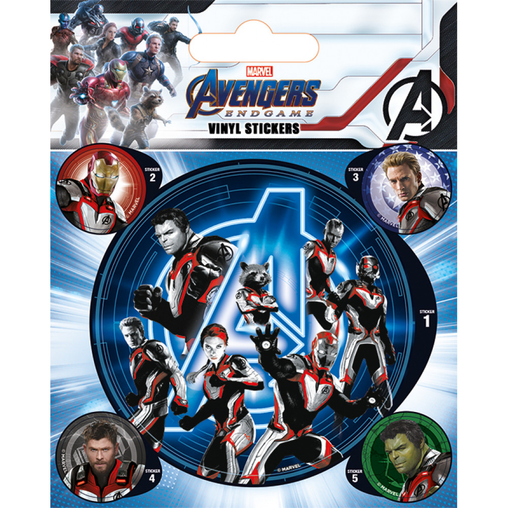Наклейки Avengers: Endgame (Quantum Realm Suits) Vinyl Sticker Pack 5шт PS7427